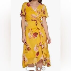 DKNY floral chiffon dress